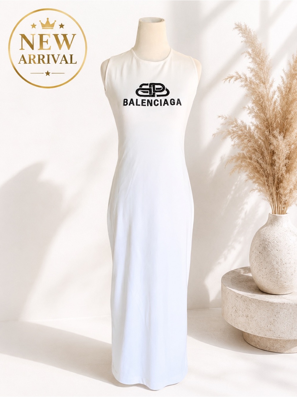 🤍 Women’s White Logo Maxi Dress / Long Tank Dress 🖤